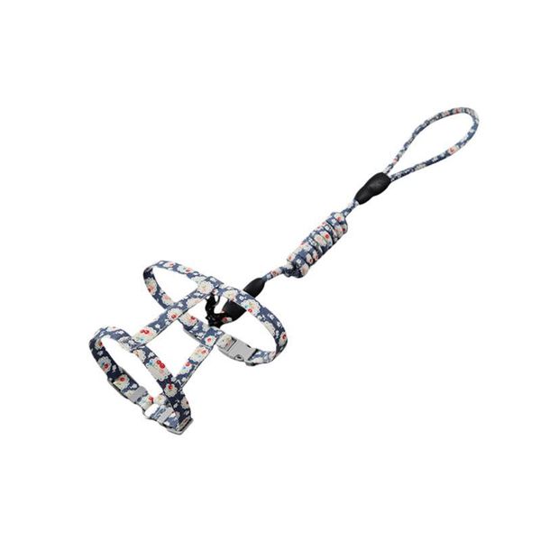 

adjustable pet cat harness traction rope comfortable flower pattern cotton strap supplies for home outdoor walking collars & leads
