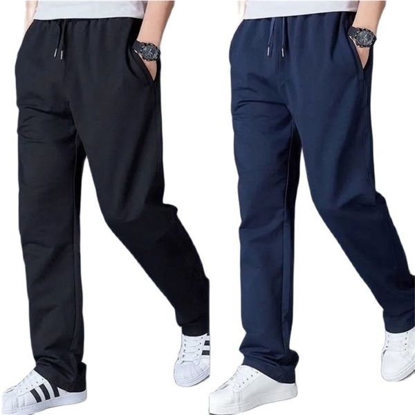 

men's casual pants, slacks, straight spring and fall large size running pants for students, joggers feens with 211119, Black