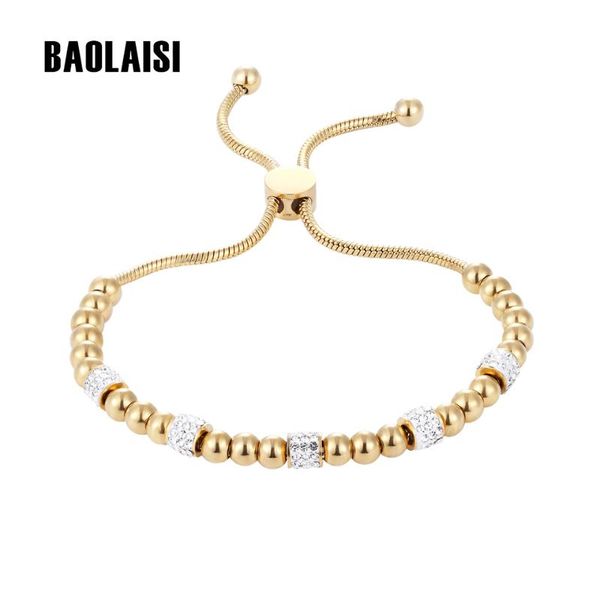 

round circles beads bracelet crystal charm & bangles gold color for women fashion jewelry hand chain bangle, Black