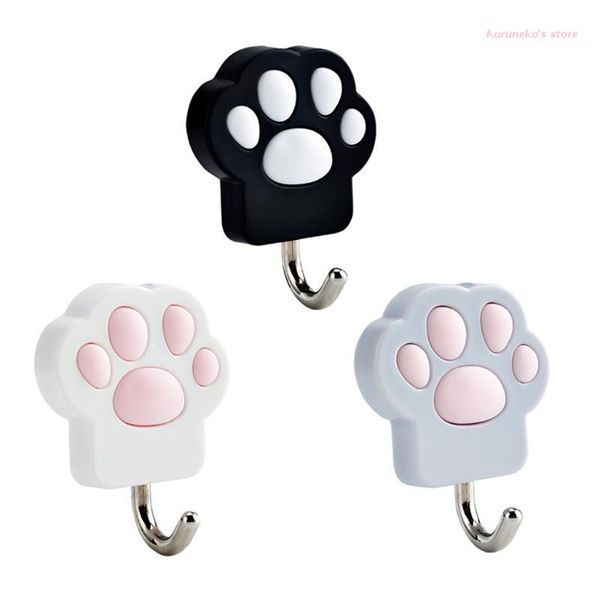 

hooks & rails hx6d creative cats shape hanger punch wall mount hook towel holder home storage organizer
