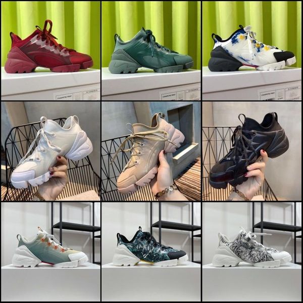 

dress shoes fashion 2021 luxury designer sneakers casual nude round toe mid-heel embroidery couple lace-up men's and women's, Black