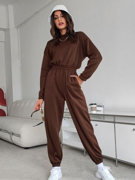 

solid drop shoulder slant pocket jumpsuit x4lc#, White