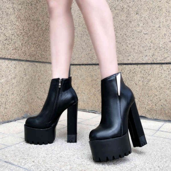 

botines tacn superalto 15cm mujer, botas para escenario de club nocturno, color negro, Black