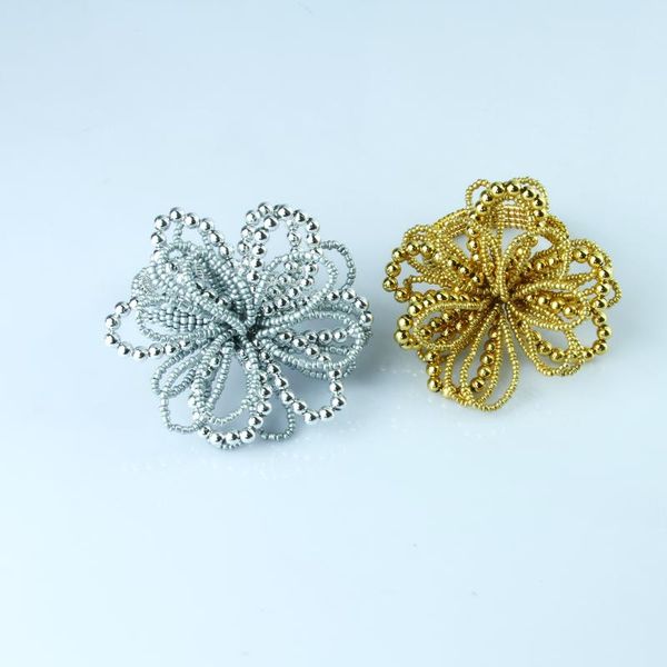 

gold silver beads napkin ring holder 12 pcs qn20123104 rings