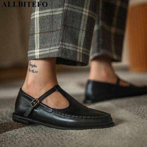 

dress shoes allbitefo waterproof platform genuine leather women low heel fashion leisure heels, Black
