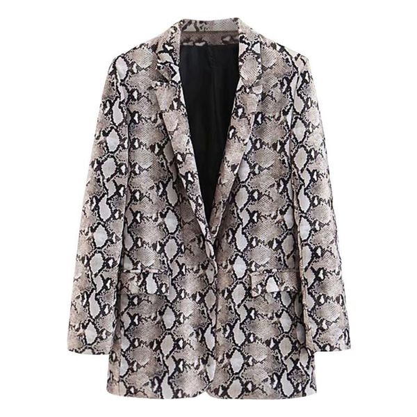 

women's suits & blazers 2021 autumn design women long sleeve snakeskin print korean outerwear ol workwear office ladies work wear fall, White;black