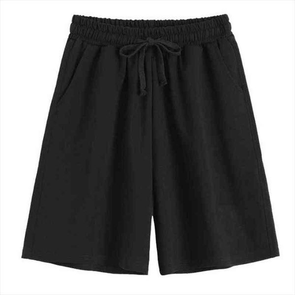 

long knee length summer womens short beach loose streetwear harajuku wide leg workout running sports black sweatshorts, White;black