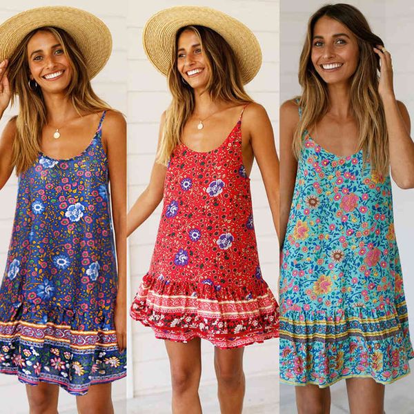 

new print 5-color halter 2021 open summer back dress 600127, White;black