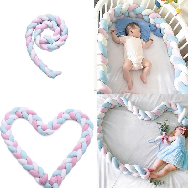 

bed bumper bumpers in the crib kids for born baby pillow cushion cot room infant knot protector decor bedding sets