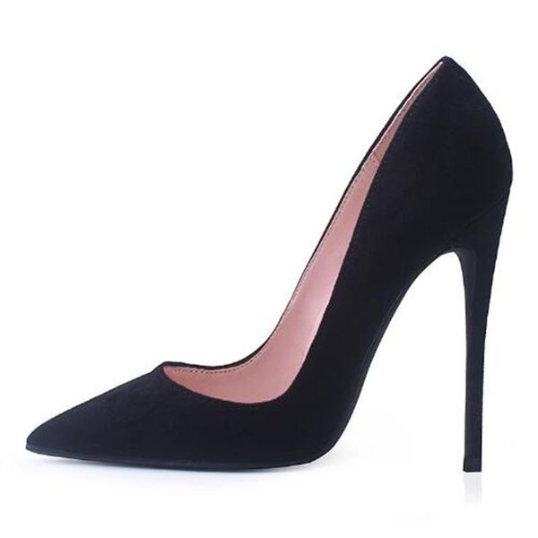 

dress shoes women pumps flock slip on thin high heels pointed toe office & career party wedding shallow 2021 black