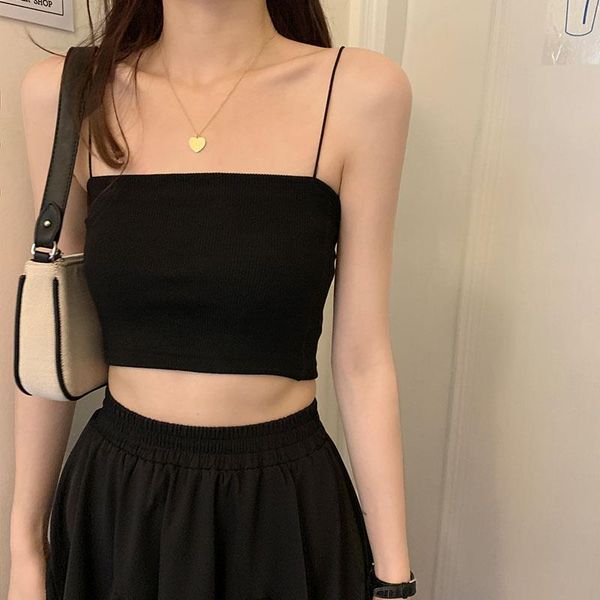 

4 colors korean ins womens tank style camisole summer sleeveless slim outwear crop x1421, White