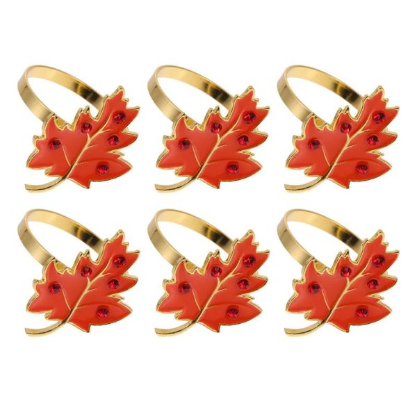 

napkin rings 6 pcs button decoration (orange)