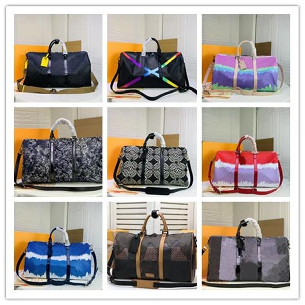 

designer nigo keepall 50 travel duffle bag damier graphite checkerboard damier boston bag handbag size: 50 x 29 x 23cm