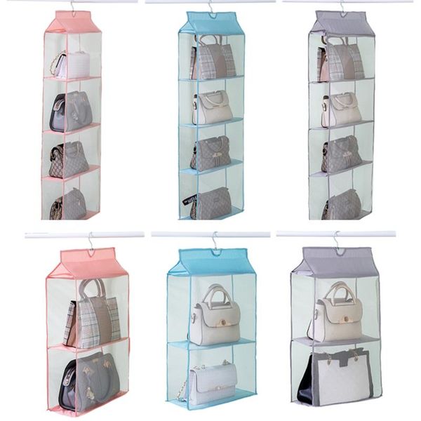 

storage boxes & bins multi-layer handbag purse bag multi-functional dormitory household wardrobe dustproof pouch hanging organizer
