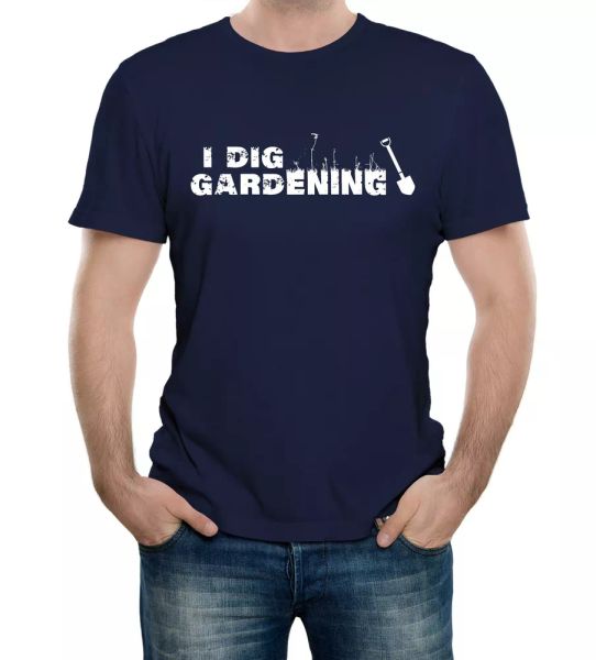 

i dig gardening mens t-shirt gift funny gardener hobby outdoors plants allotment, White;black