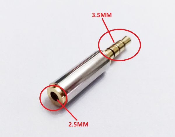 Connettori audio, placcato oro 4 poli da 3,5 mm maschio a 2,5 mm femmina convertitore adattatore jack per cuffie stereo/10 pezzi