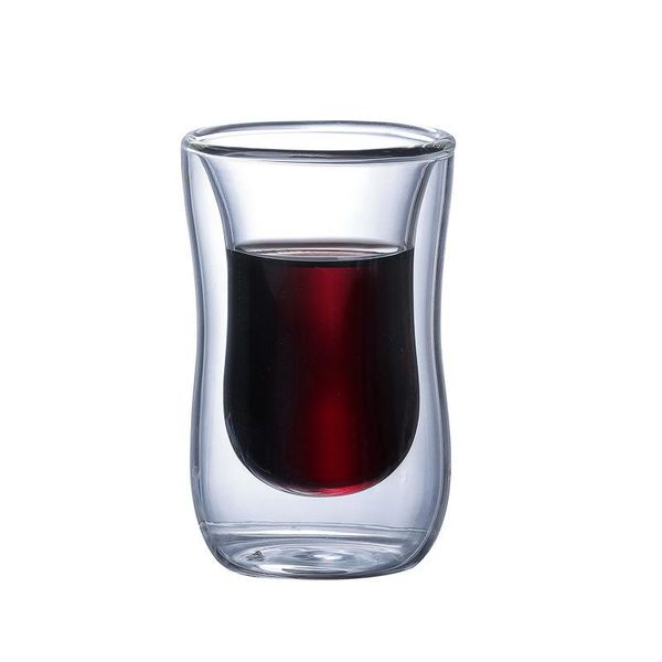 

80ml double-layer glass coffee mug with handle espresso cups wine glasses