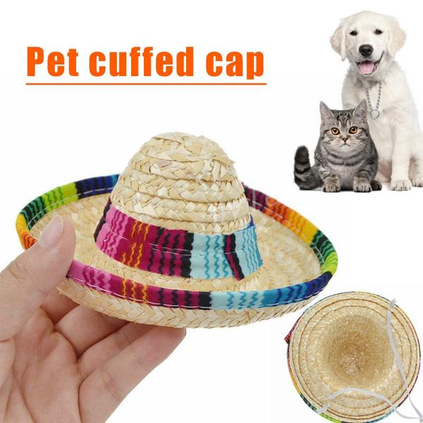 

dog apparel multicolor pet sombrero hat cat cap small outdoor costume head wear decoration hg99
