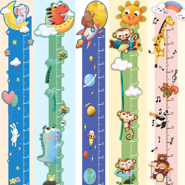 

height measure wall stickers for baby rooms cartoon animals decal kids growth chart nursery room decor art