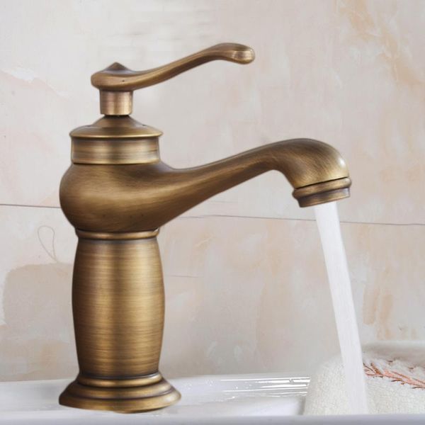

bathroom sink faucets antique brass single handle faucet basin solid and cold water face mixer taps