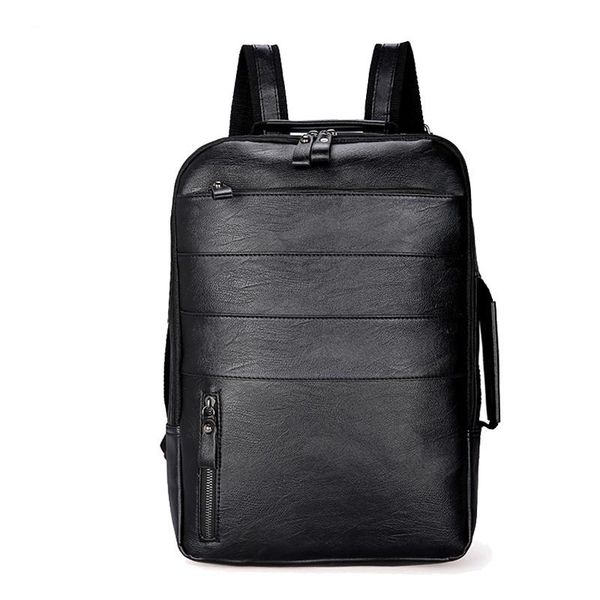 

backpack 2021 male fashion casual bag men women waterproof for travel quality pu leather backpacks lapcomputer bookbag