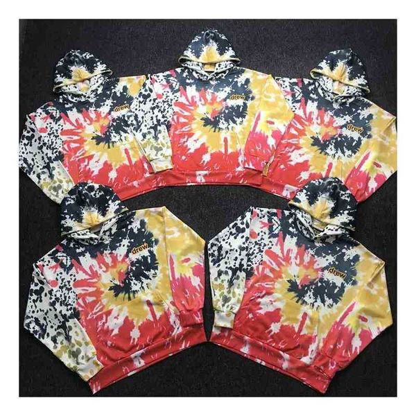 

the same tie dye men's and women's loose hooded sweater, Black