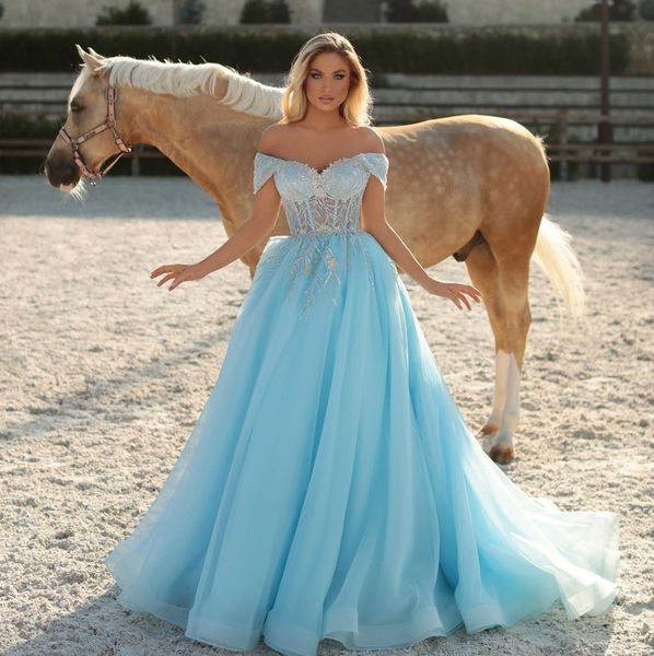 

2021 arabic light blue evening dresses party wear off the shoulder sequins prom dress a line women formal robes de soirÃ©e, Black;red