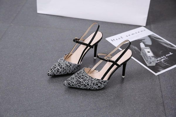 

dress shoes women sandals super high hsummereels wedding slingbacks pumps woman silver bridal zapatos mujer n7824, Black