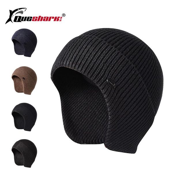 

winter windproof hiking caps men warm thermal fleece running ski hat bike motorcycle neck warmer snowboard outdoor hats, Black;white
