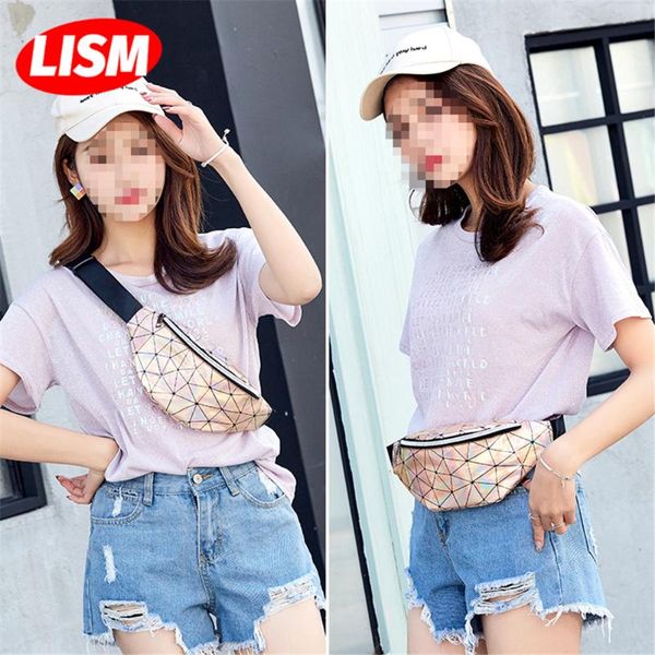 

waist bags women's travel handbag laser girls colorful slim linggo shiny chest shoulder fanny pack hip bag waterproof belt pouch