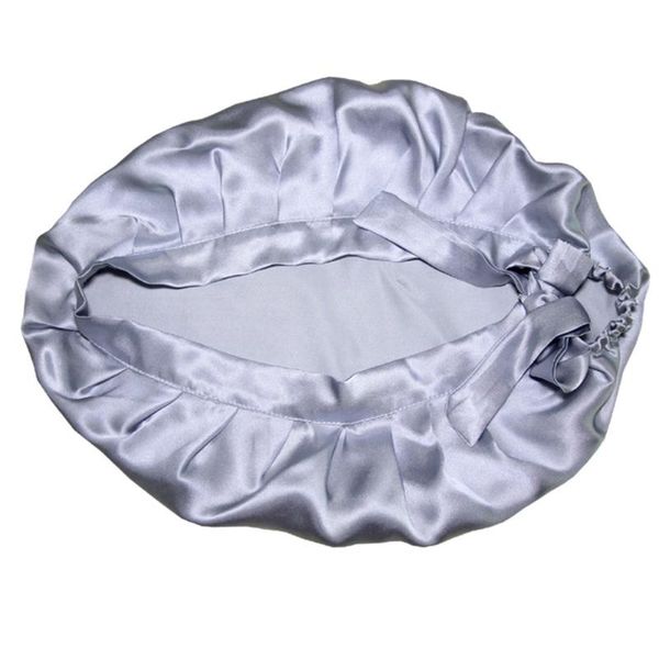 

shower caps women hair silk head cover size cap soft adjustable bonnet lace-up sleeping home