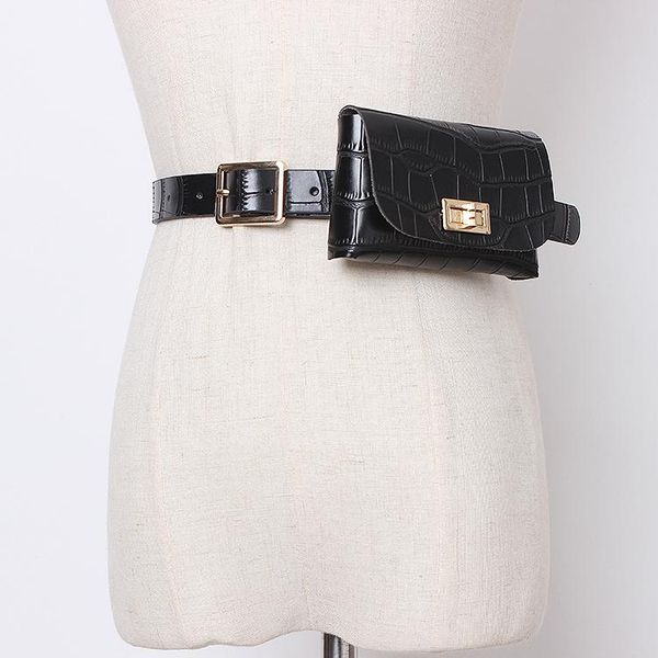 

belts women's runway fashion pu leather bag cummerbunds female dress corsets waistband decoration wide belt tb1203, Black;brown