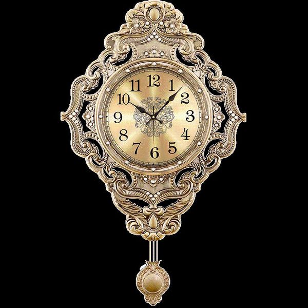 

luxury wall clock pendulum silent creative vintage metal nordic living room oclock wandklok decoration salon xx60wc clocks