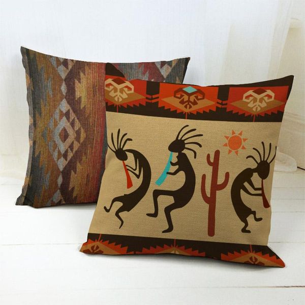 

cushion/decorative pillow african national stripe bohemian style geometric home decorative throw covers linen ethnic cushion cover case 45cm