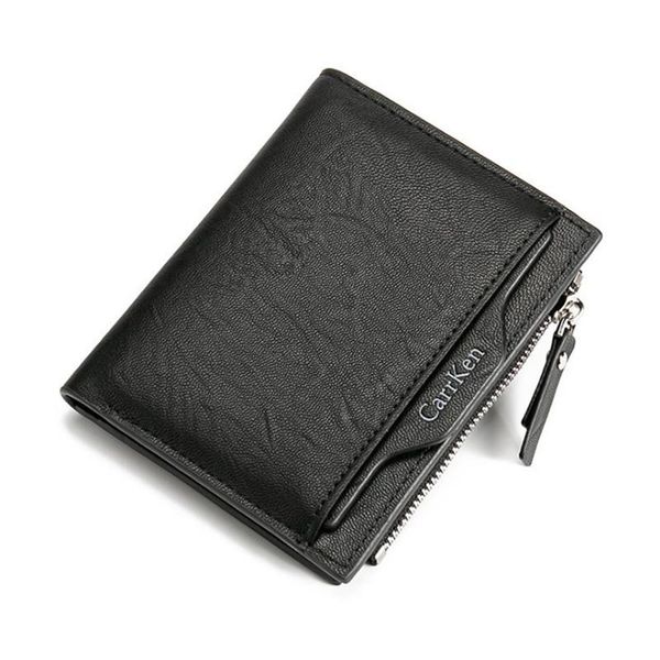 

wallets 2021 vintage men bifold wallet id card holder coin purse pockets clutch with zipper bag, Red;black