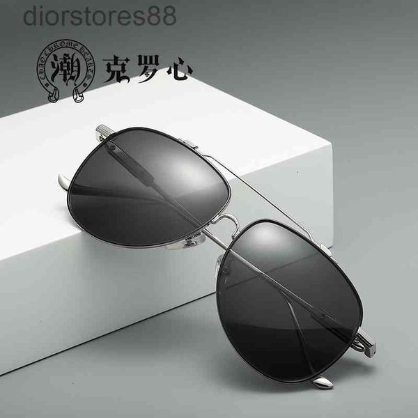 

sunglasses chaokeluoxin polarizing all metal men's fashion driving women's, White;black