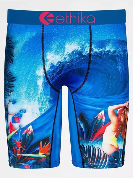 

2.52comfortable cotton ethika men male shorts boxer beach pants quick dry breathable underpants soft mens boxers, Black;white