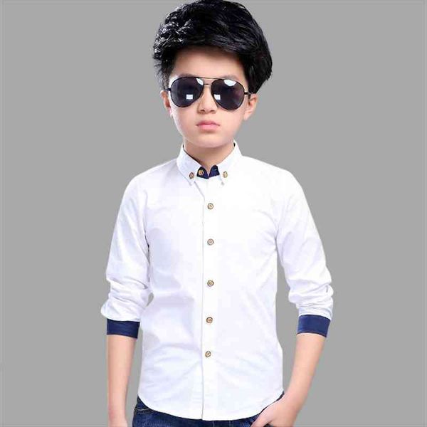 

teenage boys shirts school shirt for turn down collar kids white blouse clothes 6 8 10 14 year, White;black