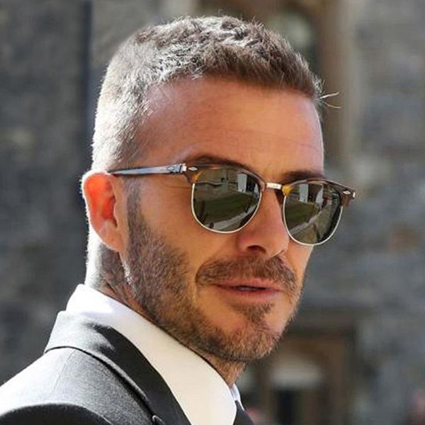 

sunglasses polarized men women brand design eye sun glasses semi rimless classic uv400, White;black