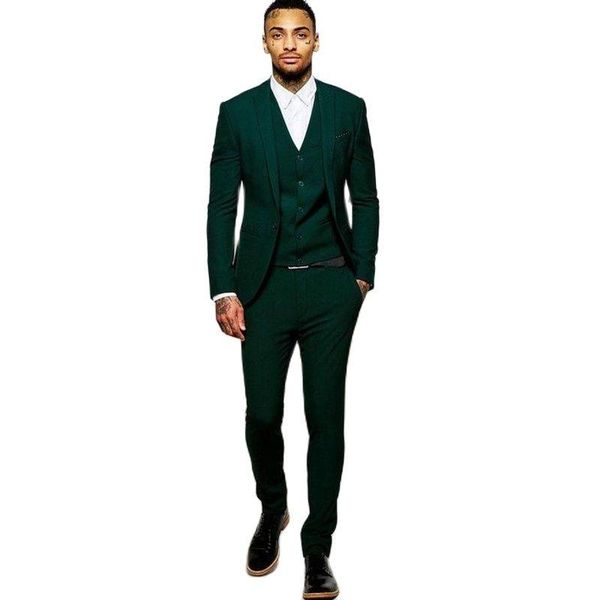 

men's suits & blazers customize slim fits green evening dress toast business suit handsome groom tuxedos (jacket+pants+vest+tie) k:158, White;black