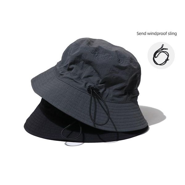 

quick-drying hat adjustable hiking men bonnie camping bucket with string sun outdoor folding fisherman hats, Black;white