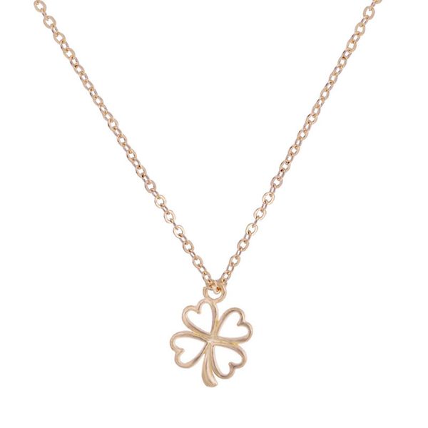 

simple pendant necklace four-leaf clover series lucky collarbone chain, Silver