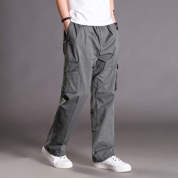 

men's pants sports men work coton breathable army casual summer autumn loose military tactical trousers male plus size, Black