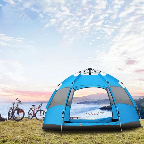 

tents and shelters 6-8 people automatic hexagon tent double camping