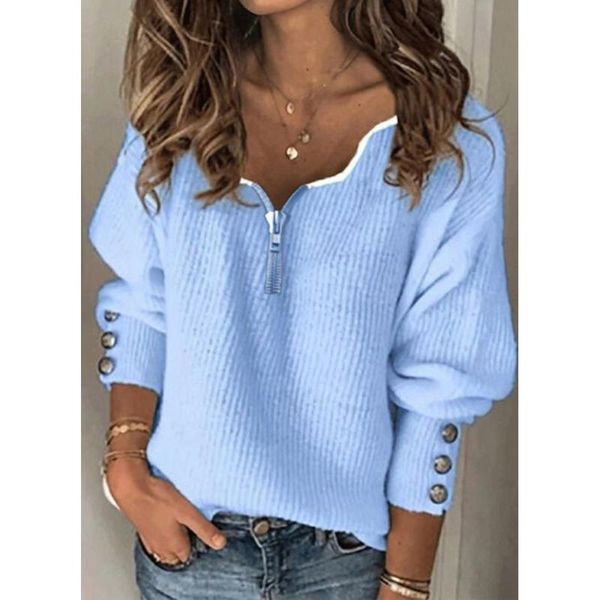 

women's sweaters v-neckline solid casual loose regular buttons sweatershirts, White;black