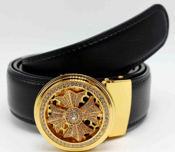 

men's automatic buckle year transfer wheel versatile middle-aged and young people's belt leisure business, Black;brown