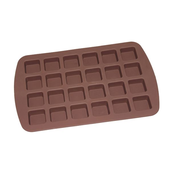 

square silicone mold brown baking moulds ice cube tray for making cube, candy, chocolate truffles, jelly 24 cavity 1221553
