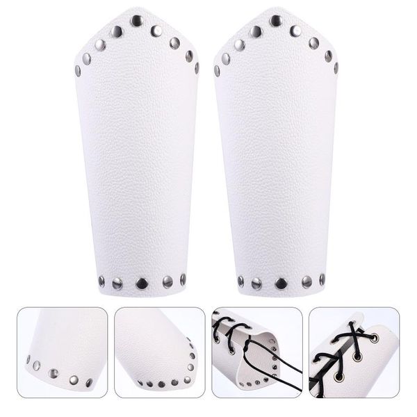 

racing jackets 1 pair leather gauntlet wristband lace-up knight, Black;red