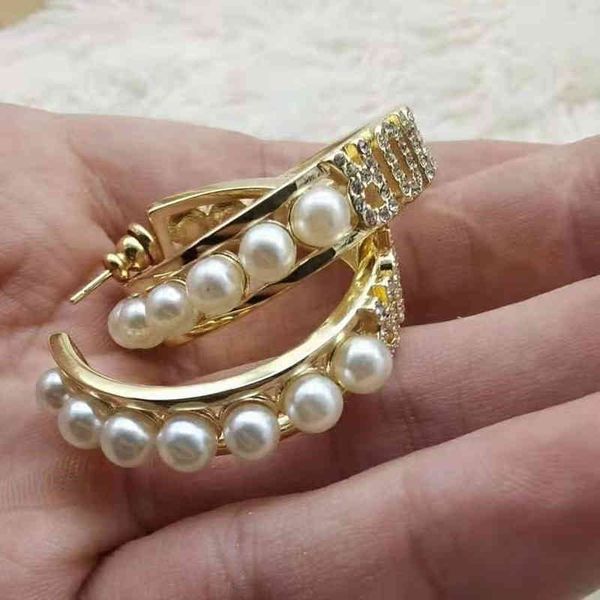 

factory specials aa new fashion diamond inlaid pearl earrings, Golden