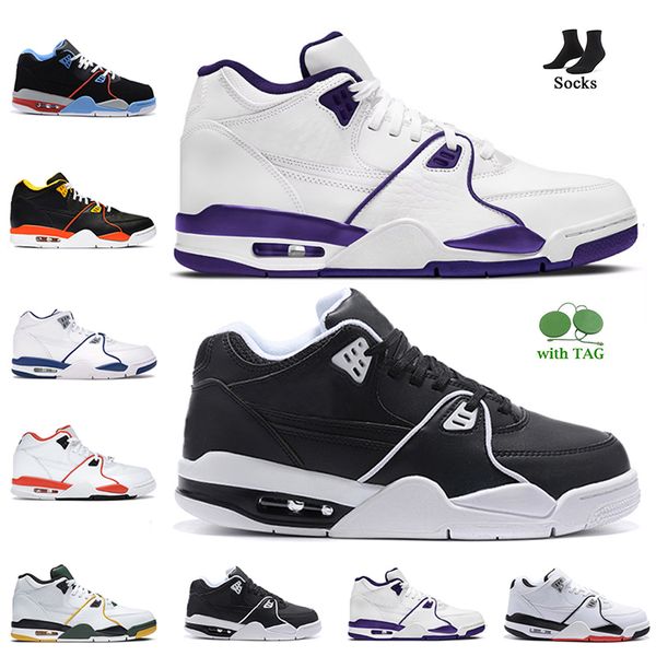 

2022 new mens basketball shoes with socks flight 89 89s black white court purple rucker park true blue raygun chicago team red trainers snea